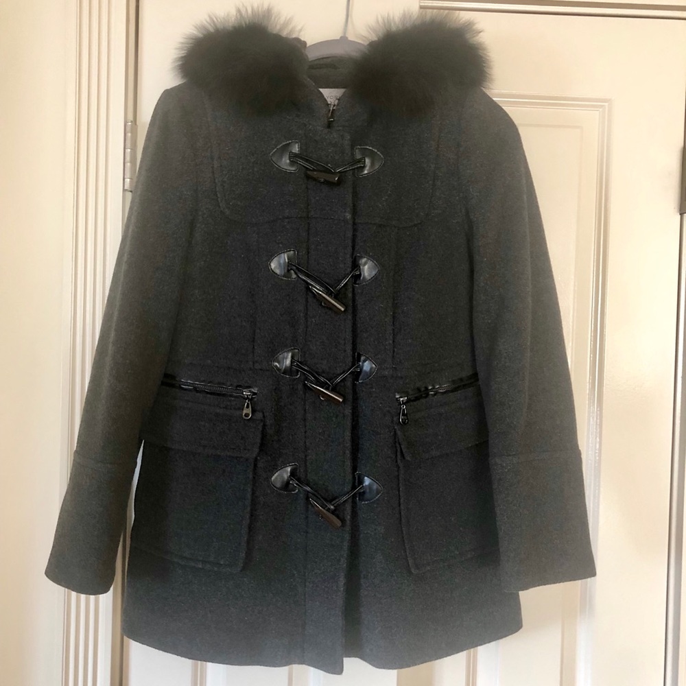 Marc New York Toggle Fur Hooded Coat